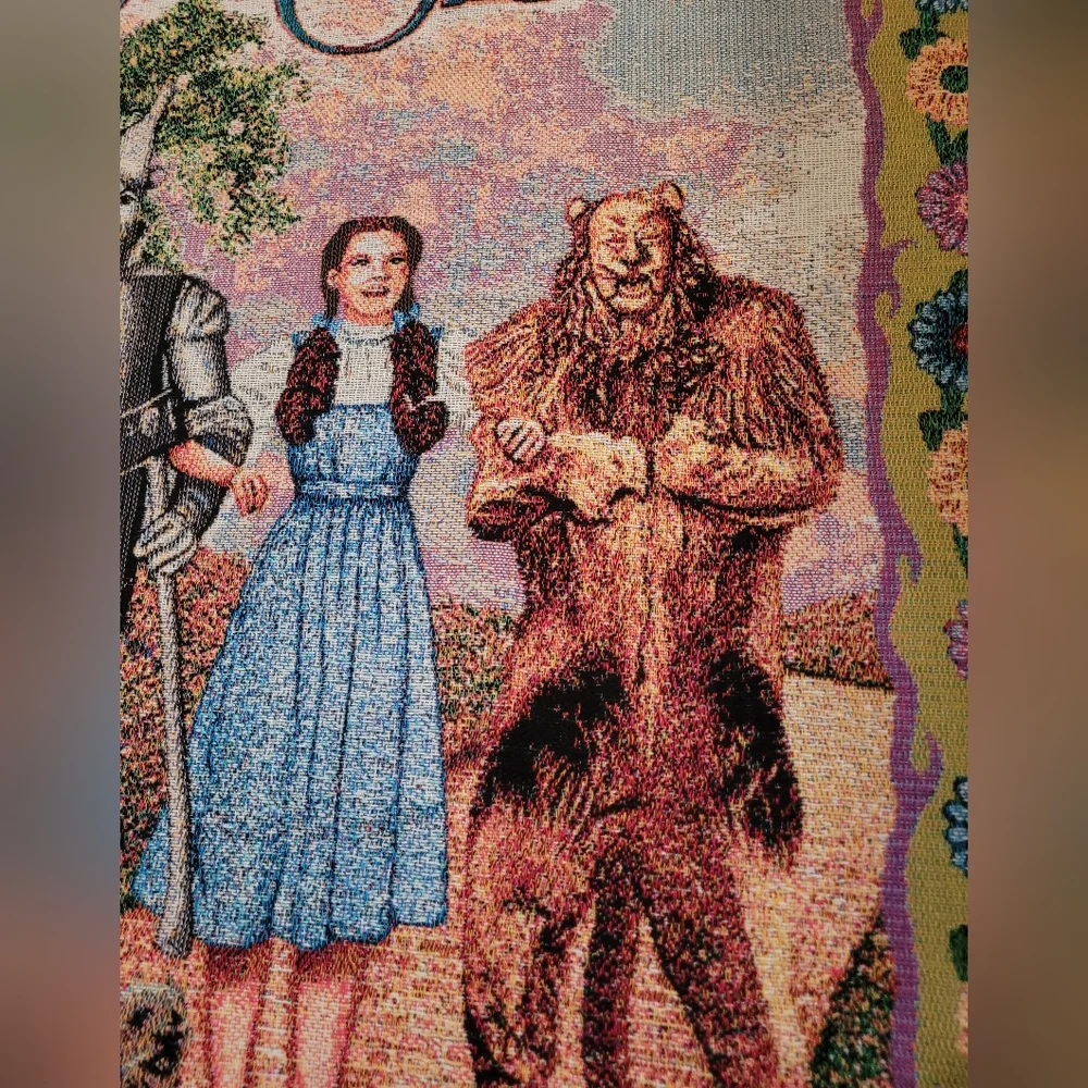 Vintage The Wizard of Oz Tapestry Woven Throw Blanket 2002 Mohawk Home 50"×60" - Picture 3 of 6